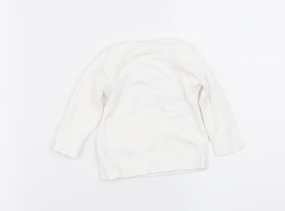 Back view of Asda George girls’ white animal print babydoll pyjama top, size 3-6, months