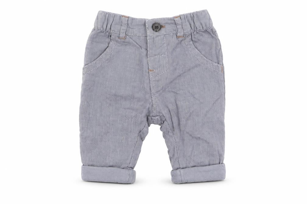 Next Boys Blue Check  Capri Trousers Size 0-3 Months