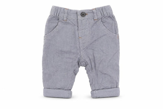Front view of Next boys’ blue check capri trousers, size 0-3, months