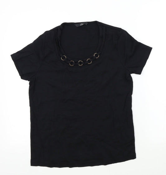 BM Womens Beige Colourblock  Basic T-Shirt Size M
