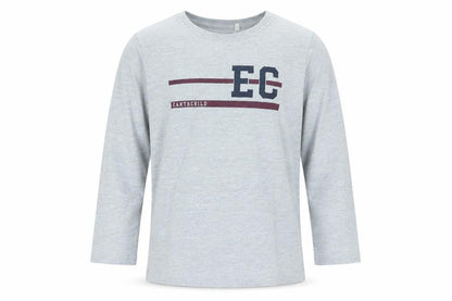 Front view of earthchild girls’ grey basic t-shirt, size 4-5, years