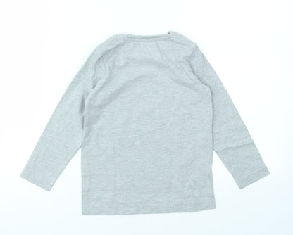 Back view of earthchild girls’ grey basic t-shirt, size 4-5, years