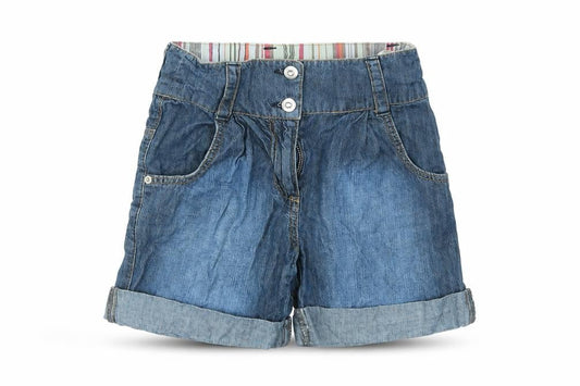 Marks & Spencer Girls Blue   Cut-Off Shorts Size 9 Years