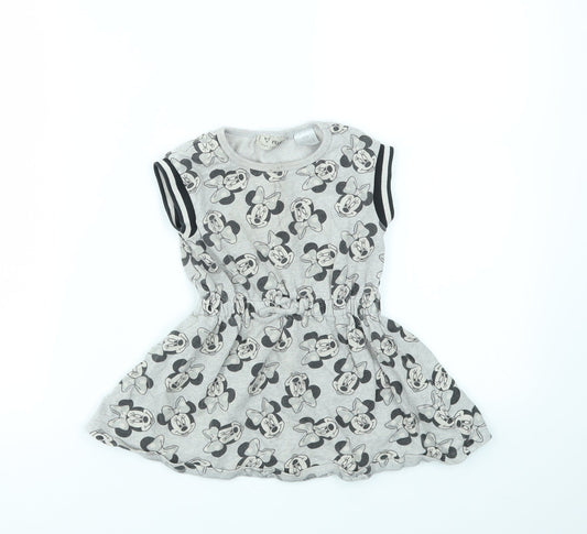 NEXT Girls Grey Animal Print  Fit & Flare  Size 12-18 Months