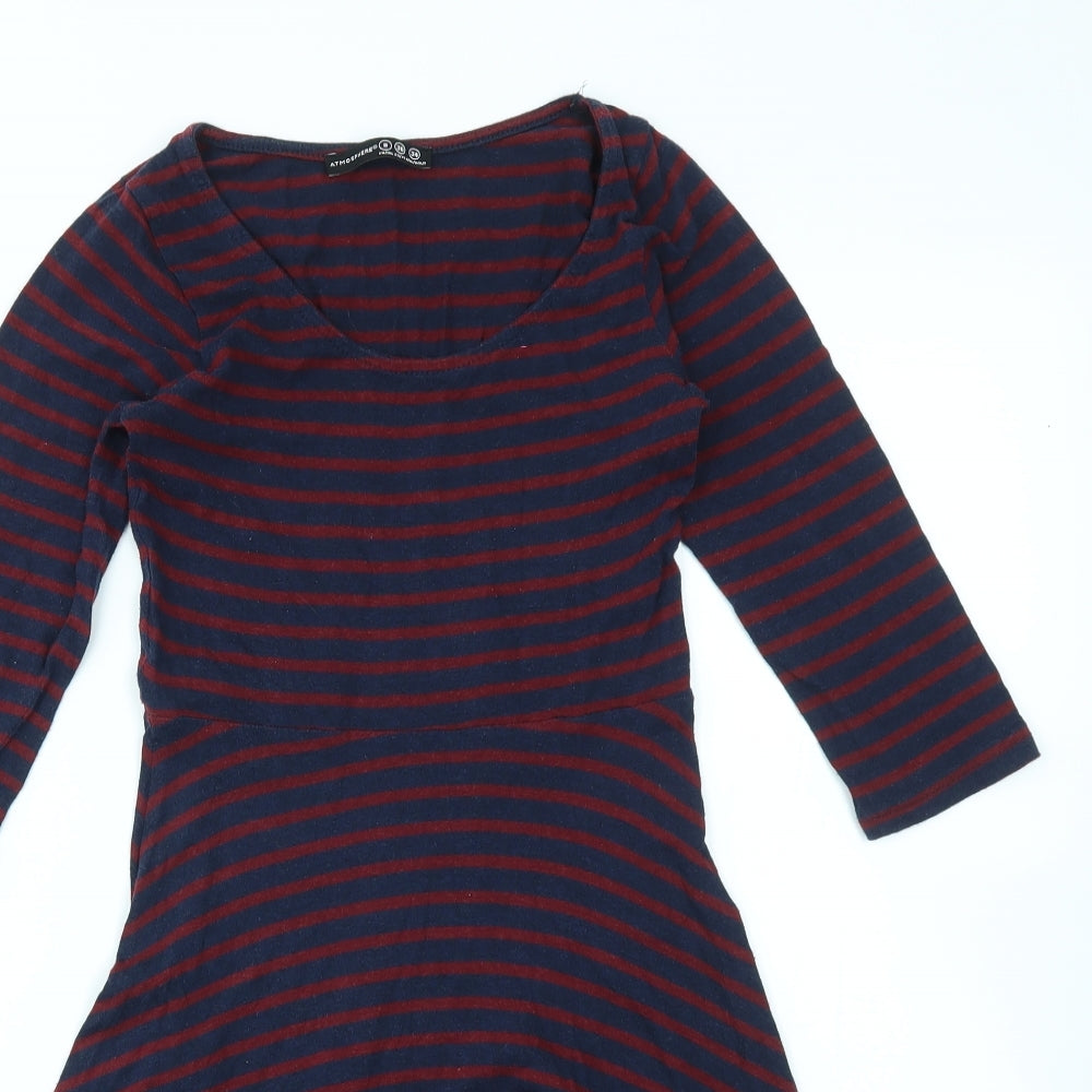 Primark Womens Multicoloured Striped  Fit & Flare  Size 8