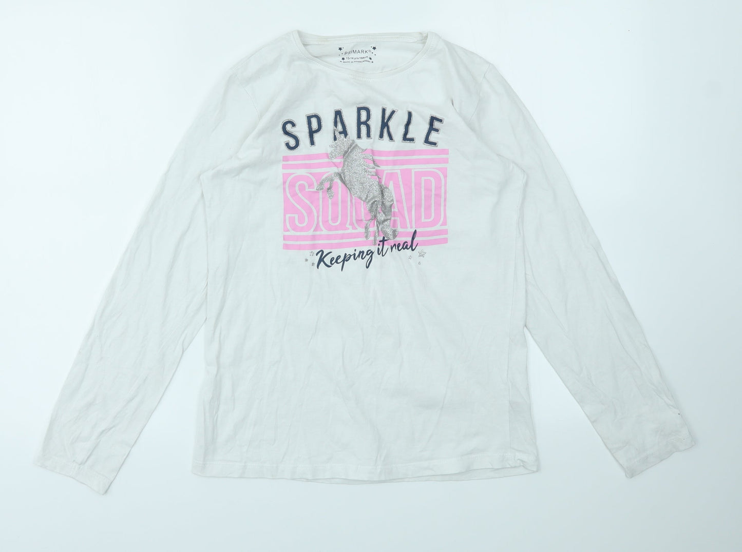 Primark Girls Multicoloured Animal Print  Basic T-Shirt Size 13-14 Years