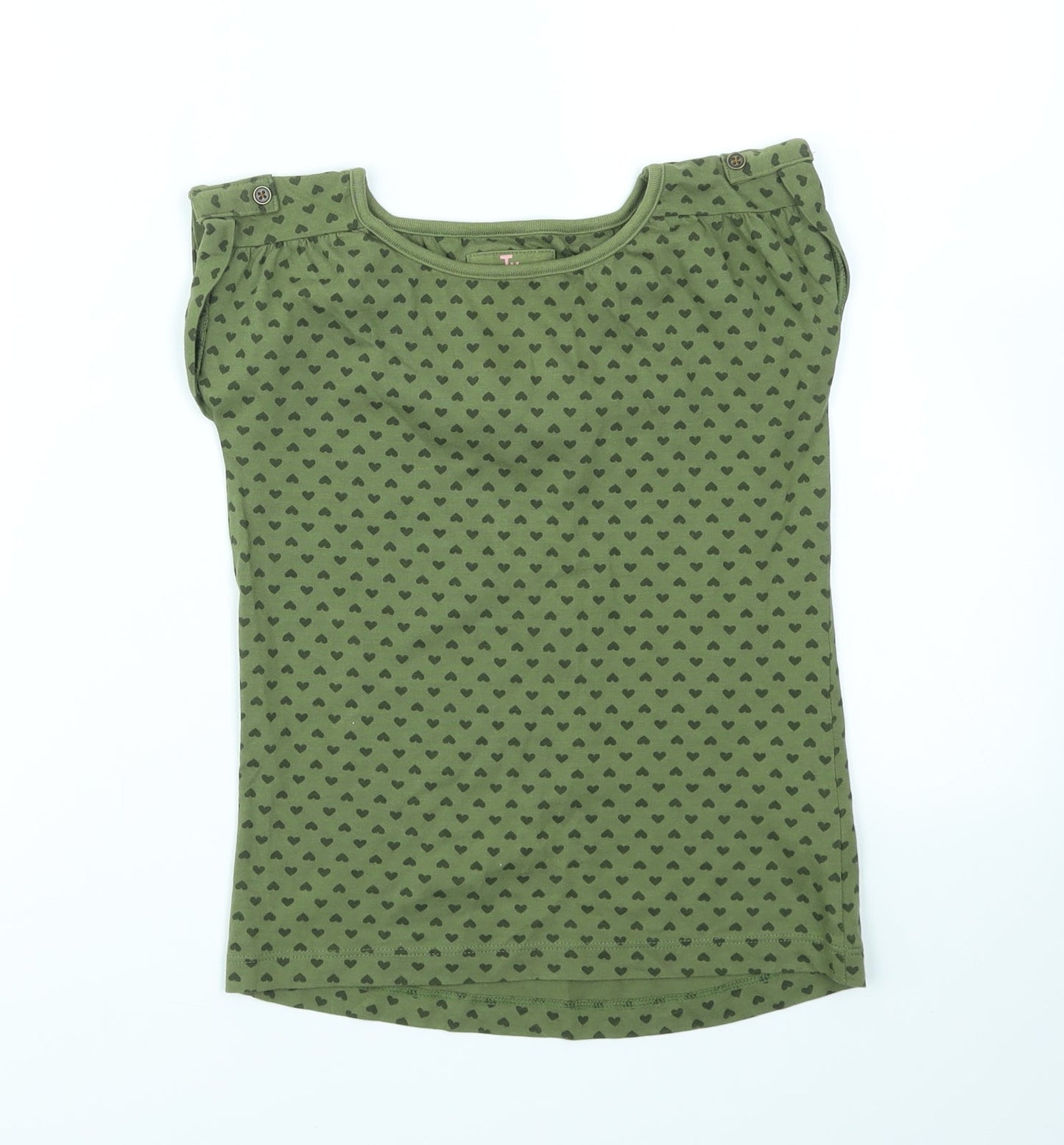 TU Girls Green Geometric  Basic T-Shirt Size 6 Years