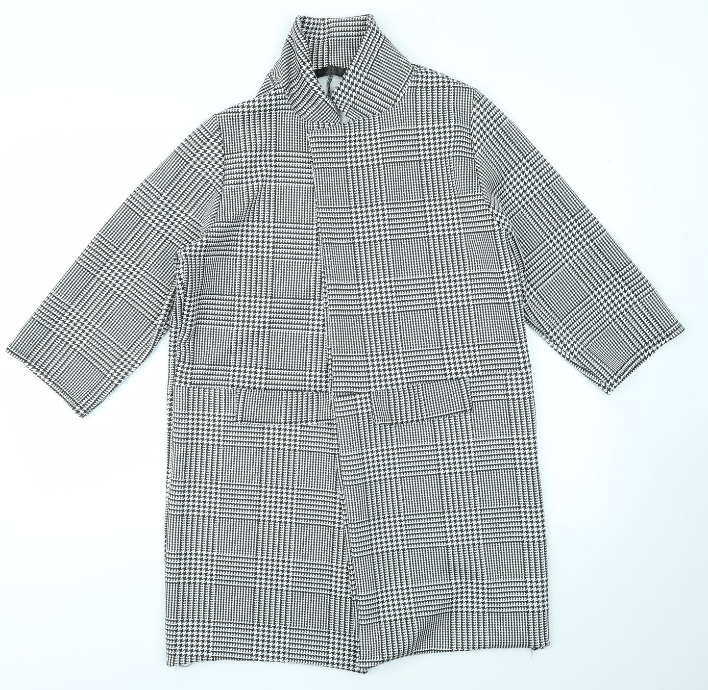 rebellious Womens Grey Check  Overcoat Jacket Size 14