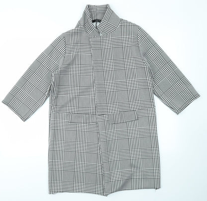 rebellious Womens Grey Check  Overcoat Jacket Size 14