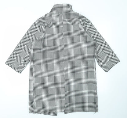 rebellious Womens Grey Check  Overcoat Jacket Size 14