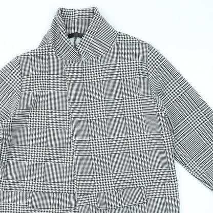 rebellious Womens Grey Check  Overcoat Jacket Size 14