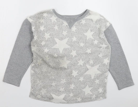 Sophyline Womens Grey Geometric  Pullover Jumper Size M