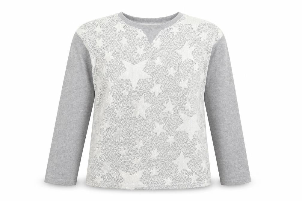 Sophyline Womens Grey Geometric  Pullover Jumper Size M