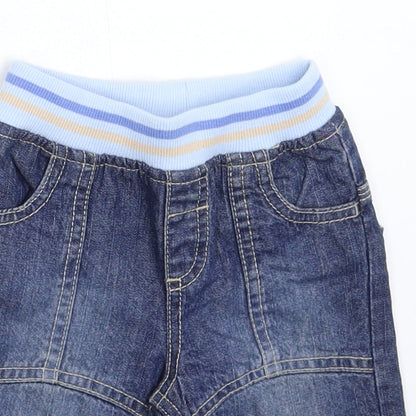 Close-up detail of Next Baby Blue Denim Cropped Jeans, size 0-3, Months