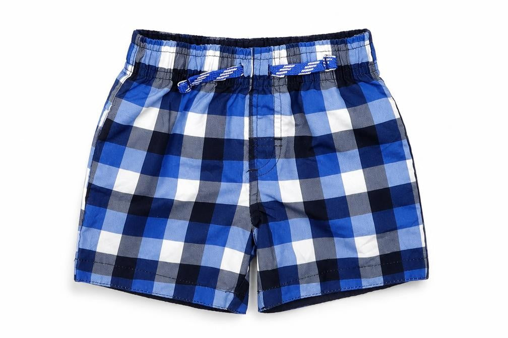 Rebel Baby Blue Check  Cropped Trousers Size 12-18 Months