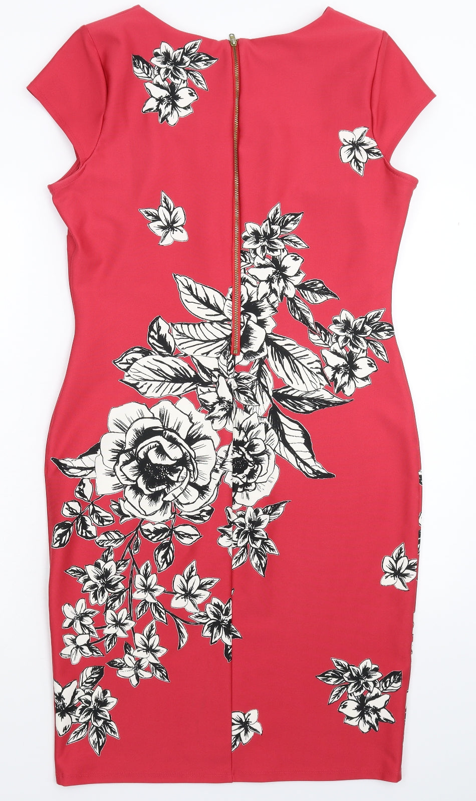 M&Co Womens Pink Floral  Bodycon  Size 12