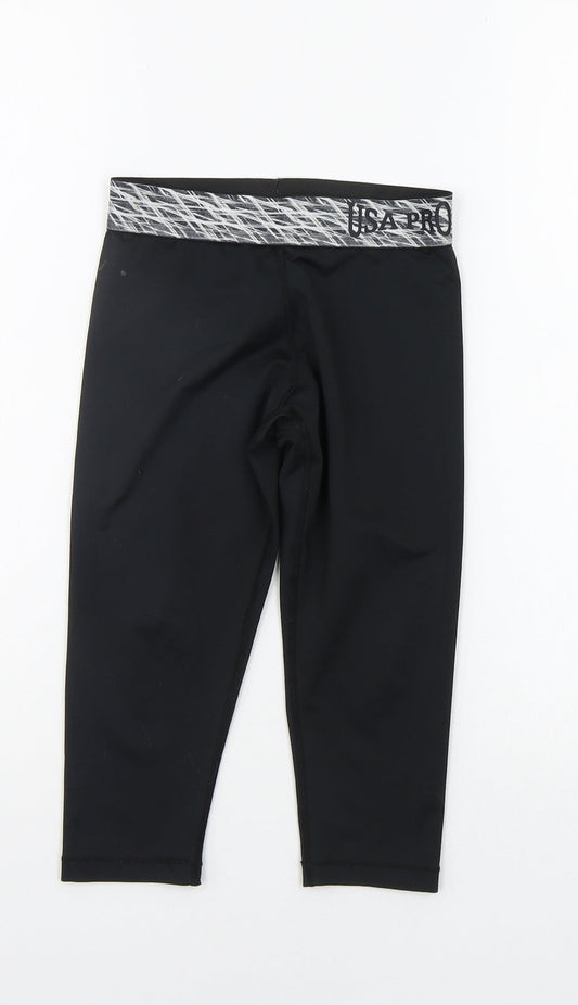 USA Pro Girls Black   Jegging Trousers Size 7-8 Years