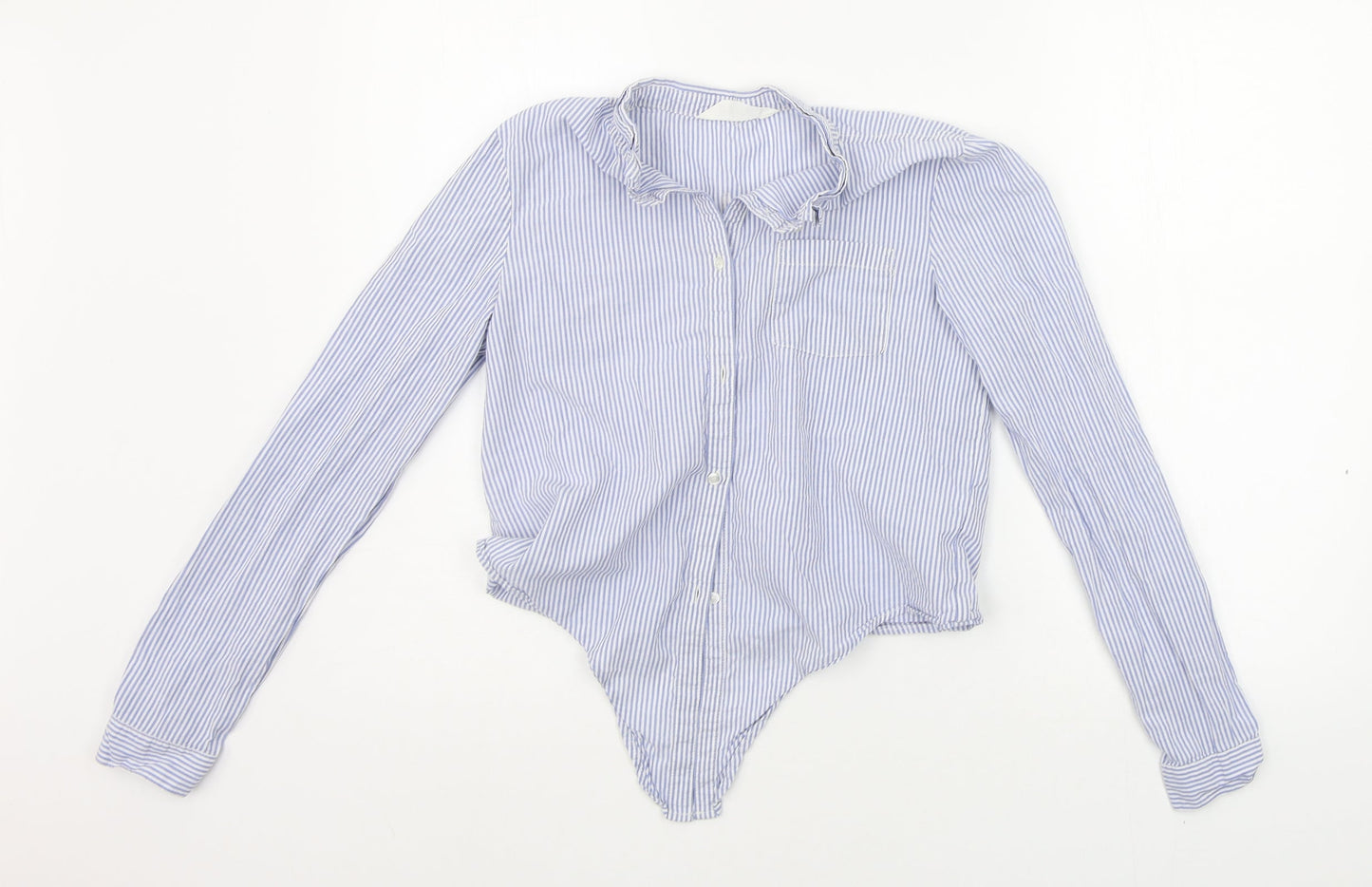 H&M Boys Blue Striped  Basic Button-Up Size 10-11 Years