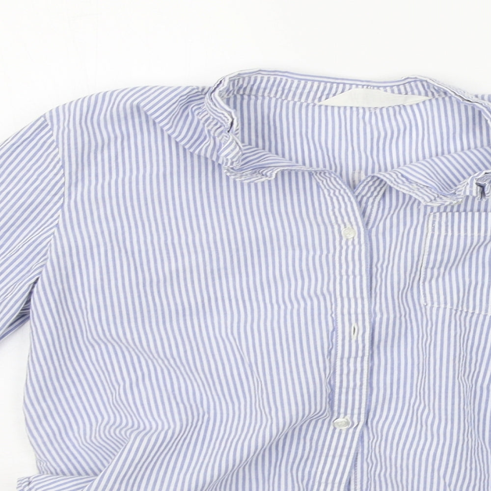 H&M Boys Blue Striped  Basic Button-Up Size 10-11 Years