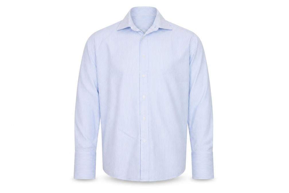Haines & Bonner Mens Blue Striped   Button-Up Size 16.5