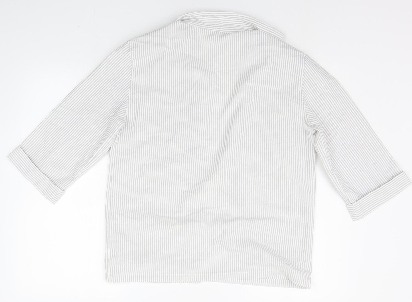 JEAN CHANCEL Womens White Striped  Cardigan Jumper Size 10