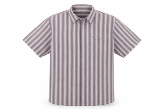 Easy Mens Brown Striped   Button-Up Size M