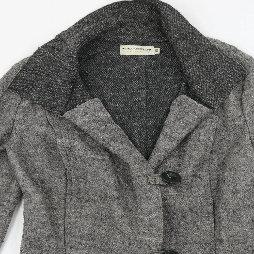 Simon Jefferey  Womens Grey   Jacket Coat Size 10
