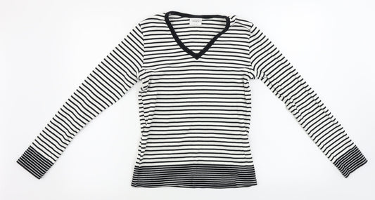 NEXT Womens White Striped  Pullover Jumper Size 12