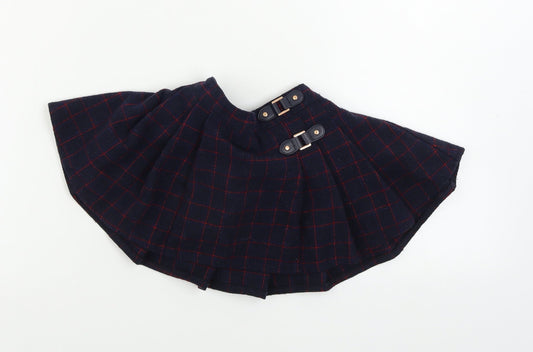 M&Co Girls Blue Check  A-Line Skirt Size 12-18 Months