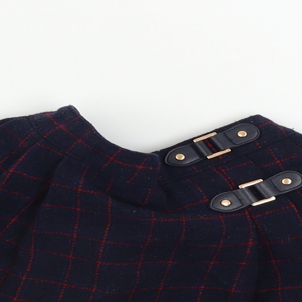 M&Co Girls Blue Check  A-Line Skirt Size 12-18 Months