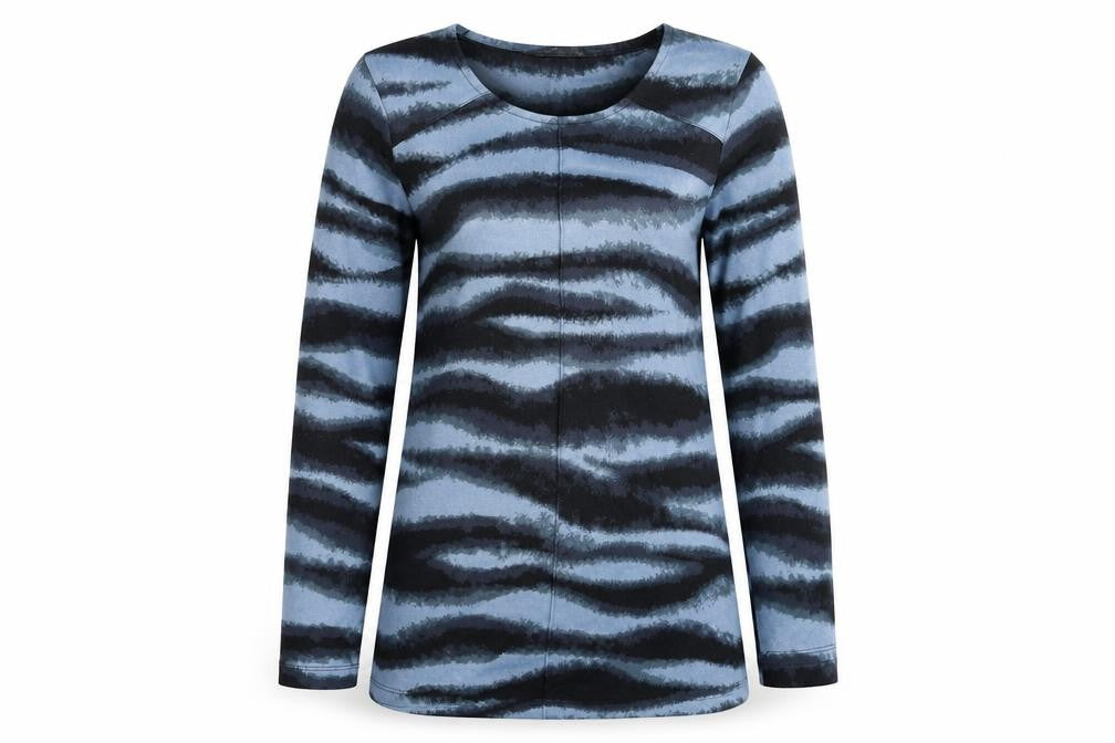 Love Leisure Womens Blue Geometric Knit Pullover Jumper Size 10