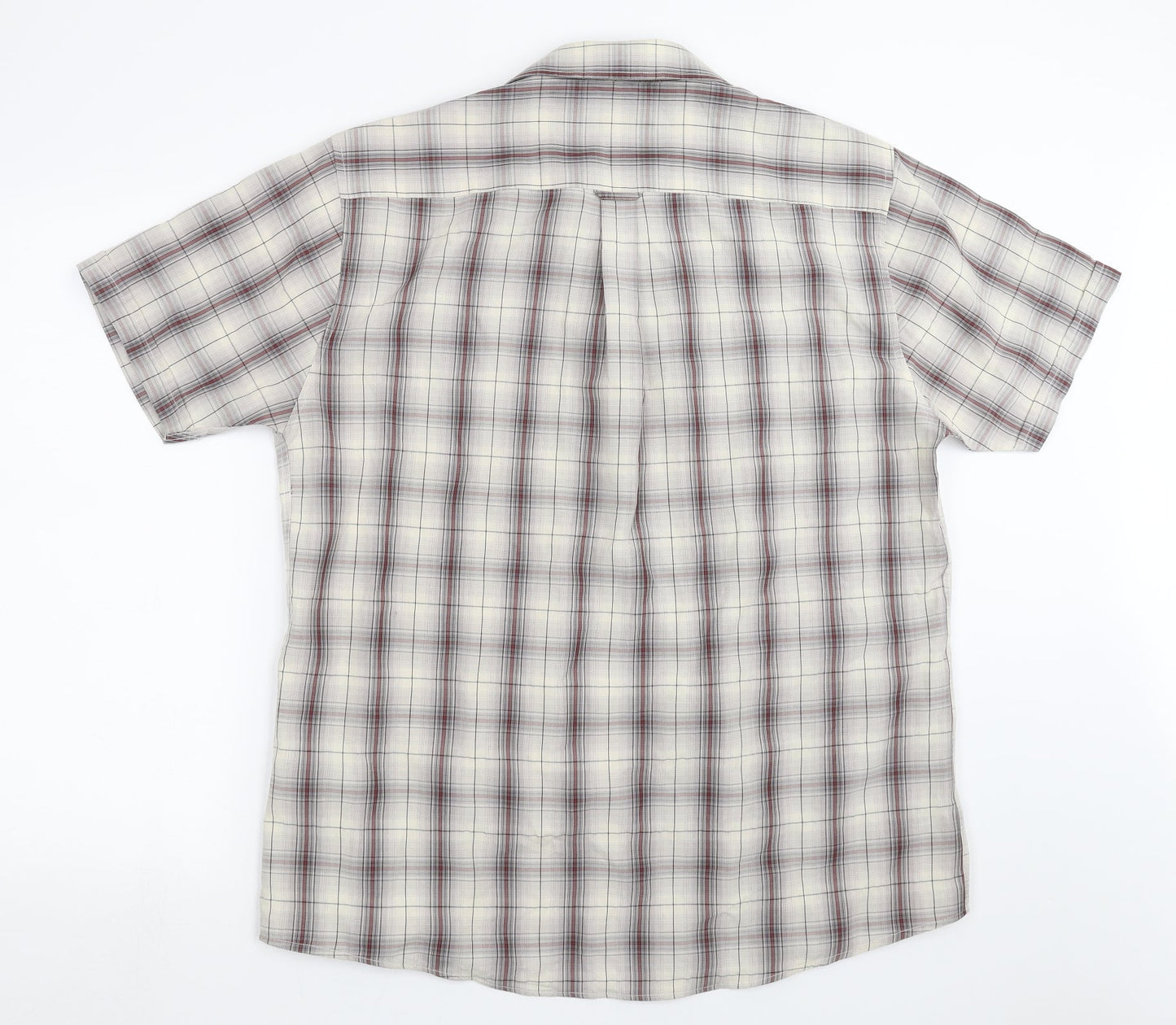 Lincoln Mens Beige Check   Button-Up Size L