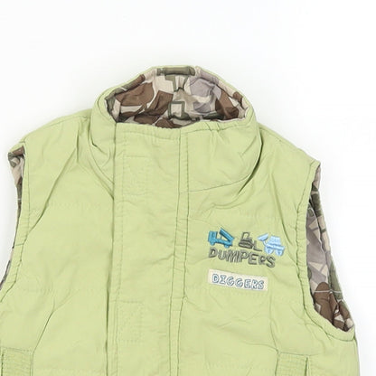 Close-up detail of Adams Baby Green Gilet Coat, size 3-6, Months