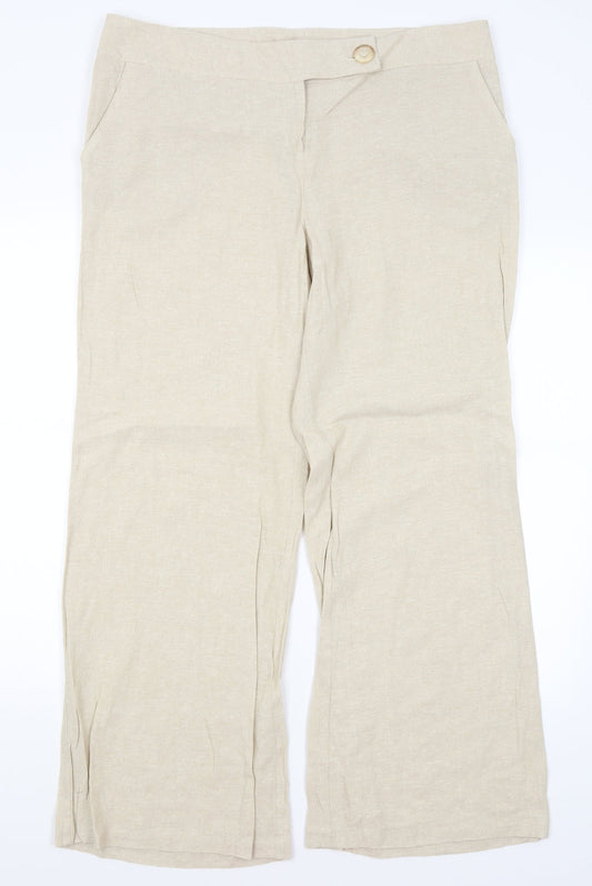 Preworn Womens Beige   Trousers  Size 16 L29 in