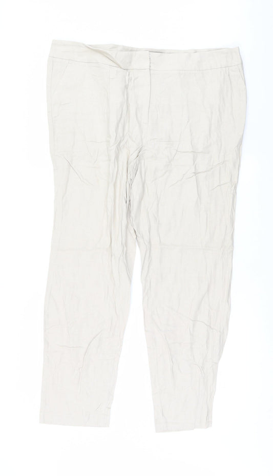 Marks and Spencer Womens Beige   Trousers  Size 18 L28 in