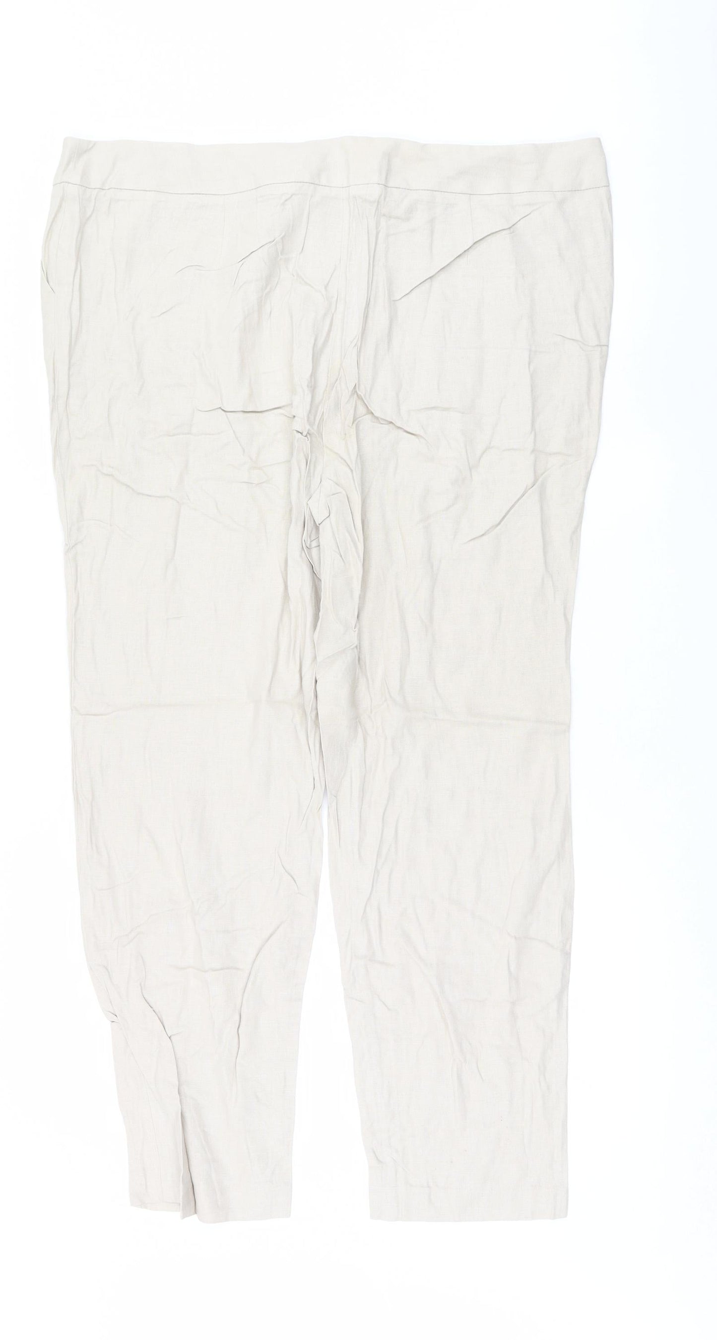 Marks and Spencer Womens Beige   Trousers  Size 18 L28 in