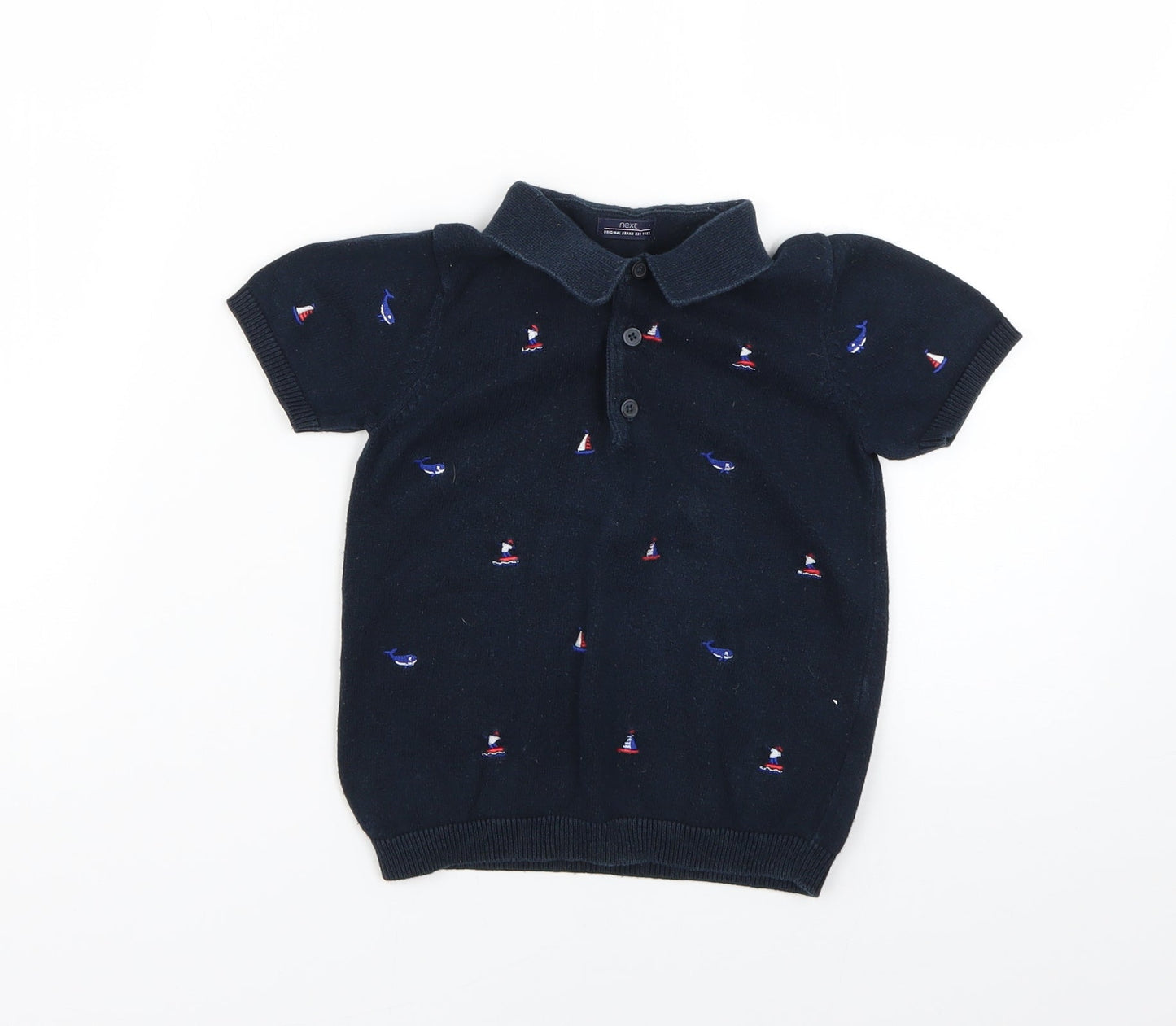 NEXT Boys Blue Geometric  Basic Polo Size 2 Years