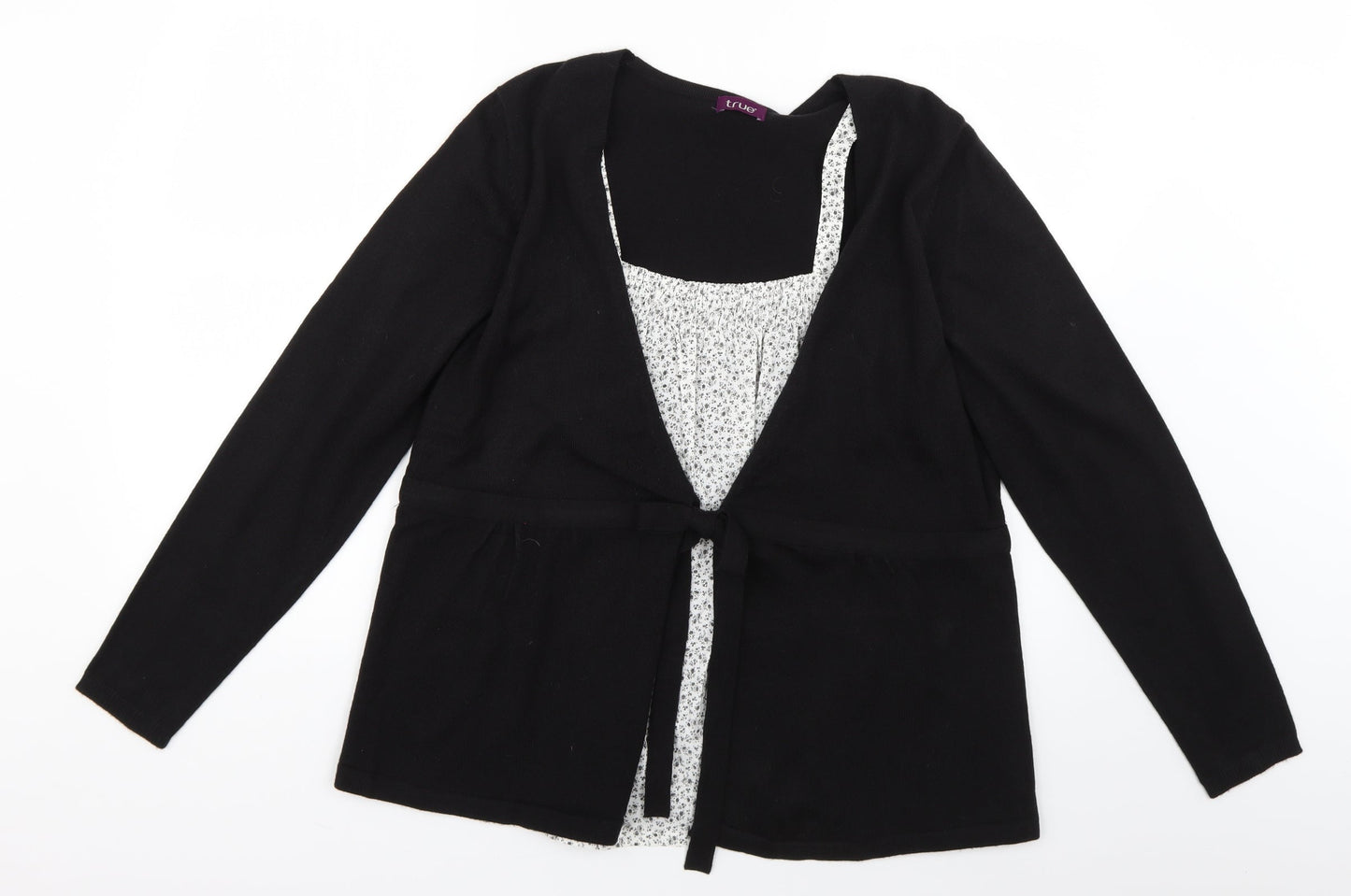 TRUE Womens Black   Pullover Jumper Size 18