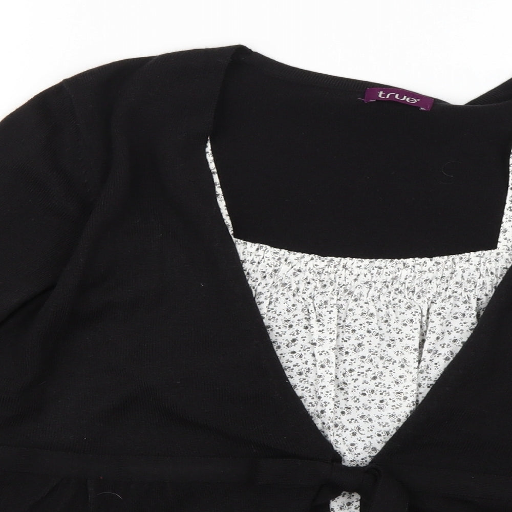 TRUE Womens Black   Pullover Jumper Size 18