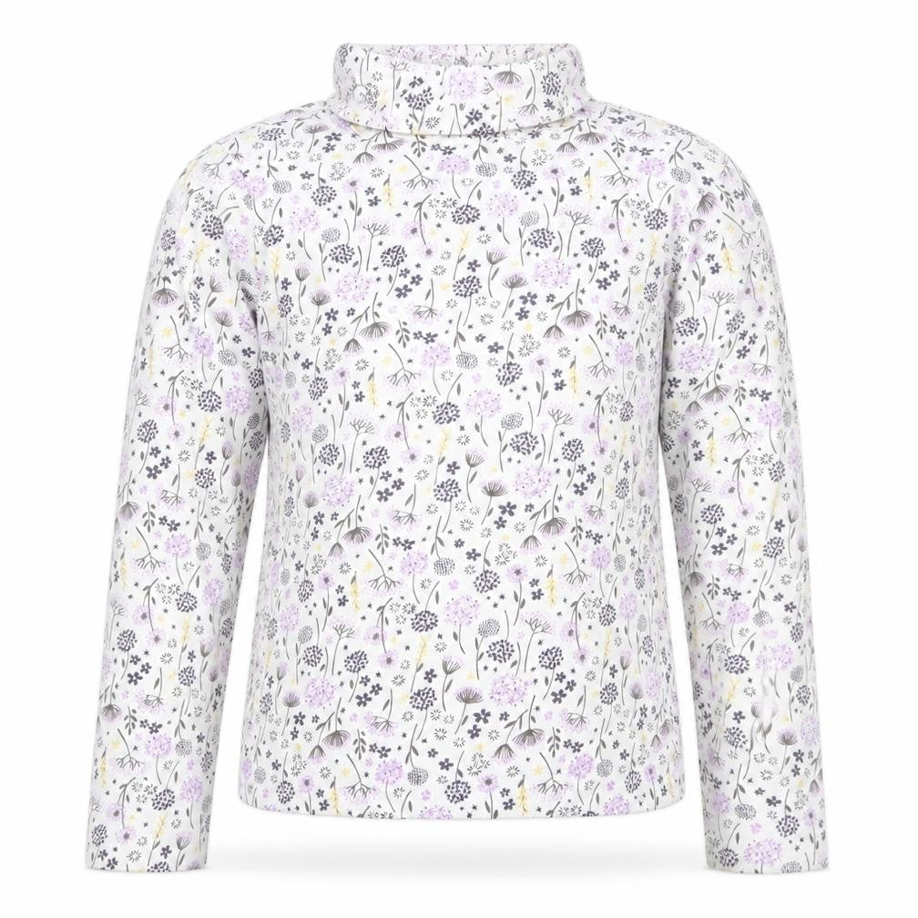 hullabaloo Girls White Floral  Basic T-Shirt Size 9-10 Years