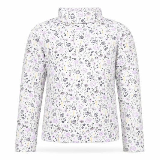 hullabaloo Girls White Floral  Basic T-Shirt Size 9-10 Years