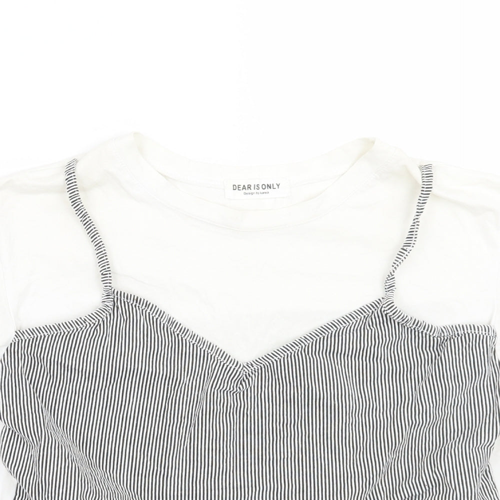 Dear is only Womens White   Basic T-Shirt Size S
