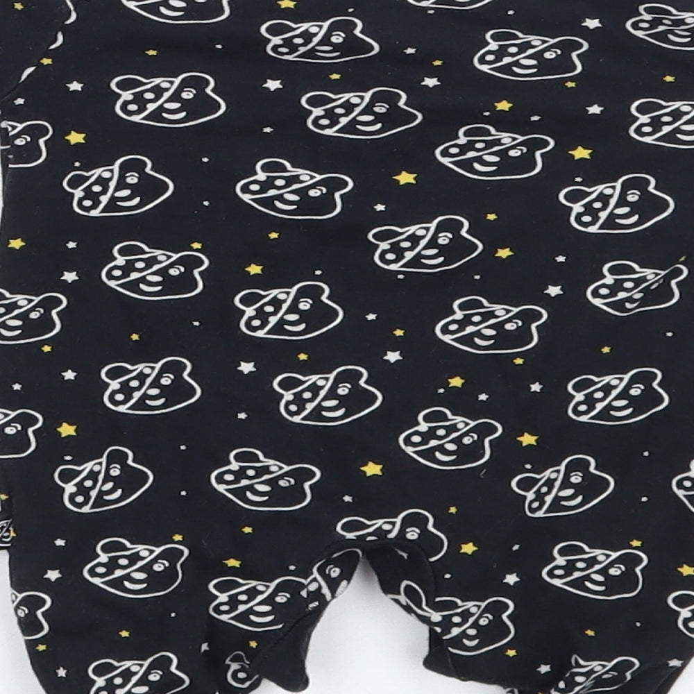 George Baby Black Geometric  Babygrow One-Piece Size Newborn  - children in need