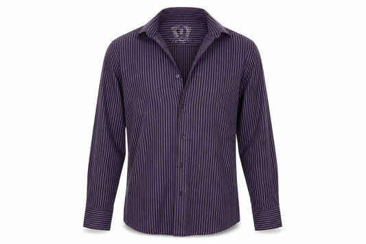 Cedarwood State Mens Purple Striped Button-Up Size L