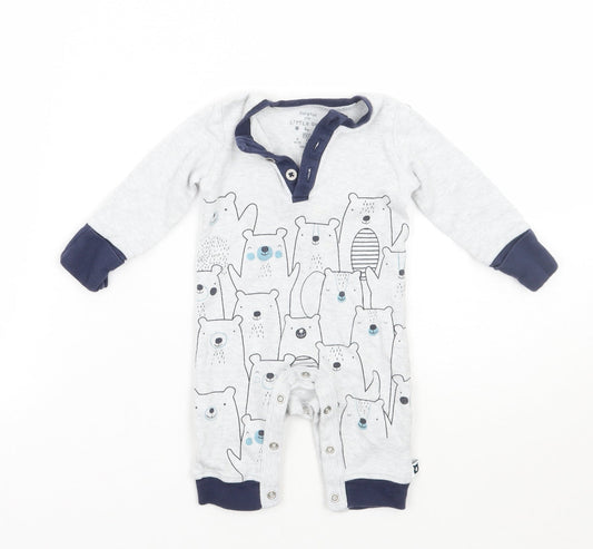 F&F Baby Grey Geometric  Babygrow One-Piece Size 0-3 Months