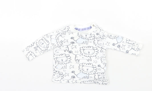 F&F Baby White Geometric  Basic T-Shirt Size 0-3 Months