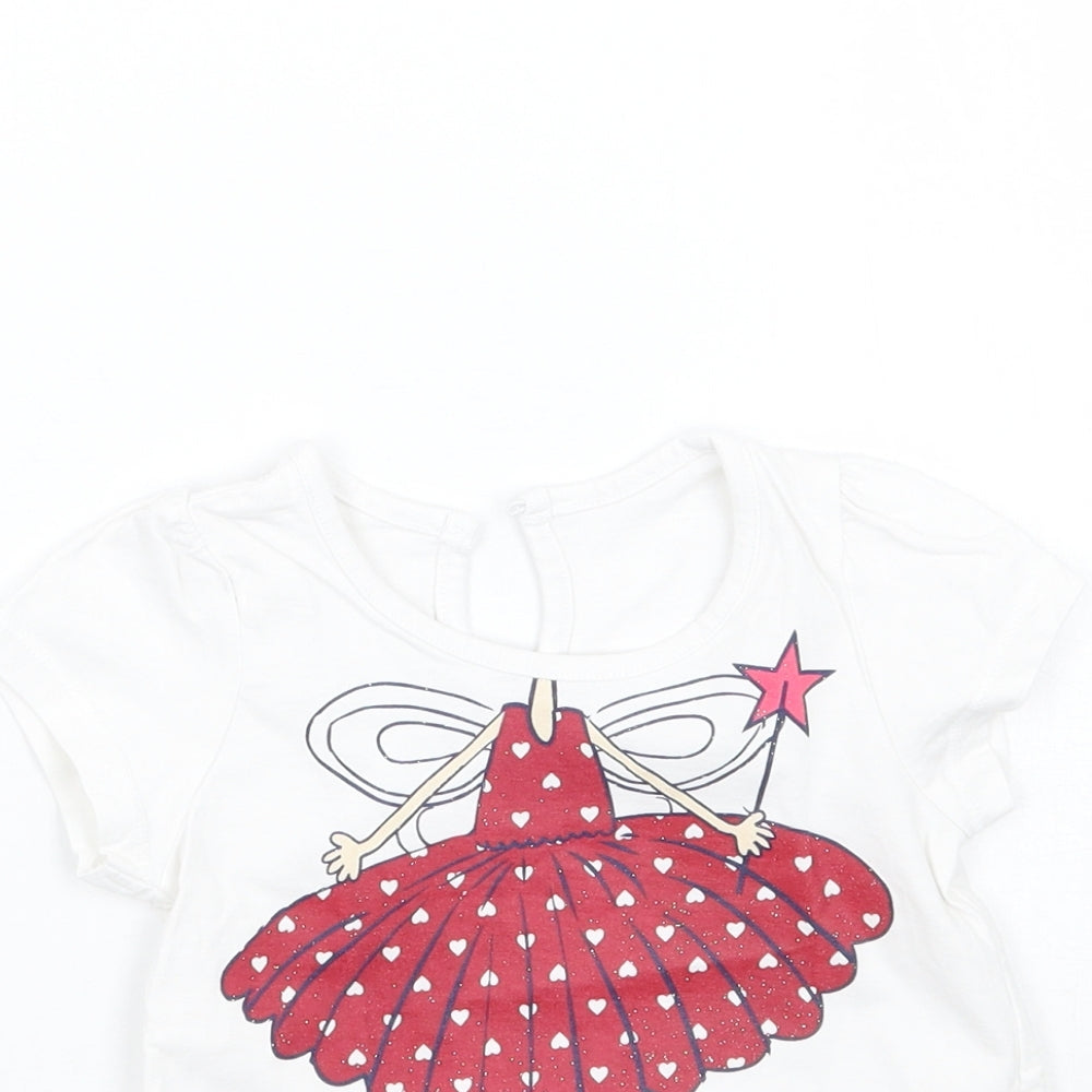 Matalan Girls White   Basic T-Shirt Size 6-9 Months