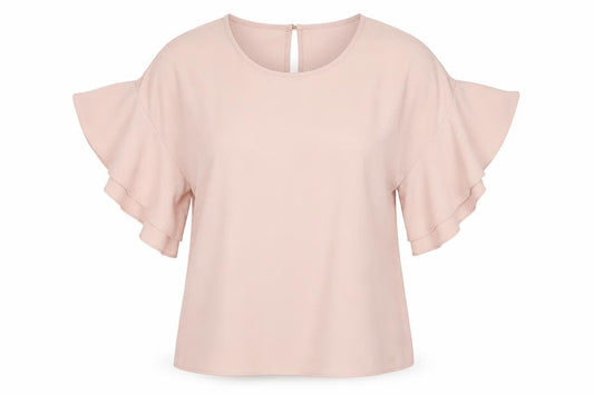 F&F Womens Pink   Basic T-Shirt Size 8  - frill arms