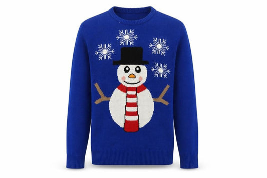 Preworn Mens Blue  Knit Pullover Sweatshirt Size L  - christmas
