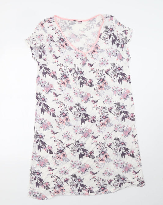 Arista Womens White Floral   Dress Size 12